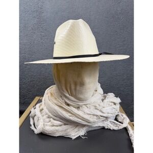 Twister‎ Indiana Panama Straw Cowboy Hat Mens 6 3/4 Western Band